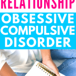 Hand with yellow pen and a journal. Title text reads 4 Coping Skills for Helping Relationship Obsessive Compulsive Disorder