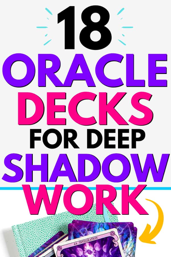 CONSCIOUS SPIRIT deck with title overlay that says 18 Oracle Decks for Deep Shadow Work